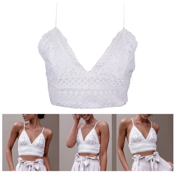 ⬇️ ⭐ New White Crochet Bralette ⭐ - Picture 4 of 8
